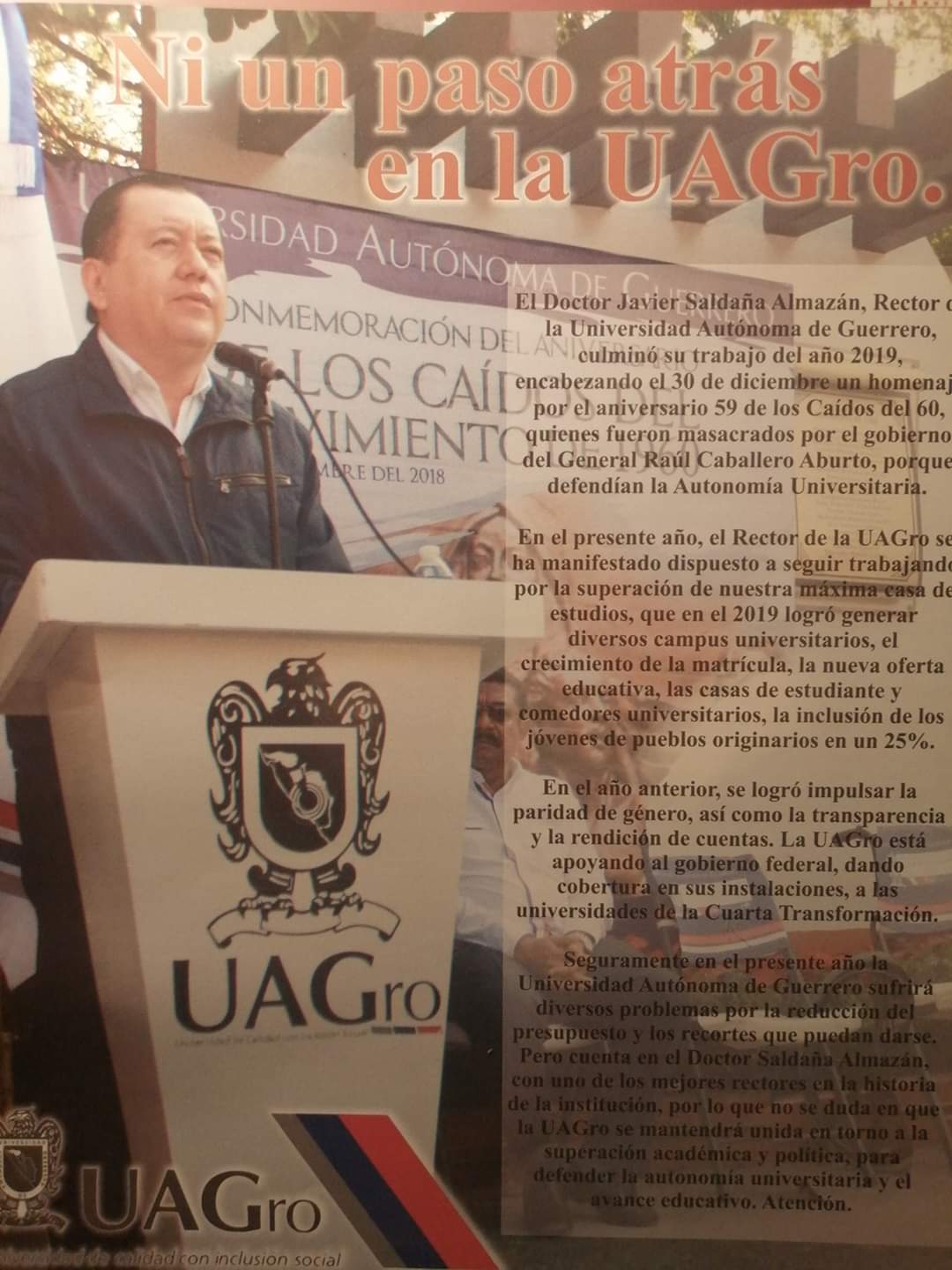 24 de noviembre Rector y Gobernador Astudillo en un recorrido por Campus Universitario Llano Largo;Gobierno y #UAGro refrendan su convicción en el tratado de Convención de la ONU firmado por México.