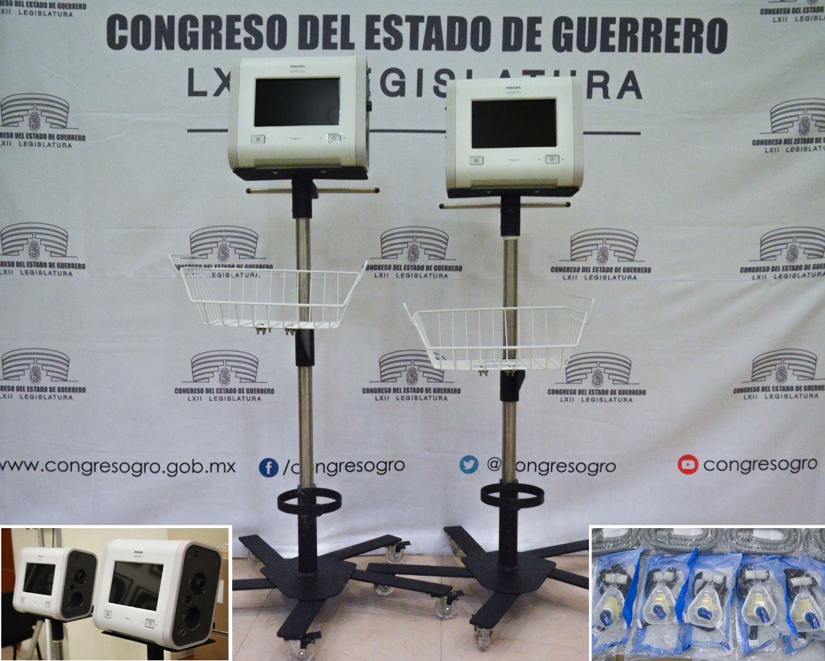 Previa licitación Congreso dona  12 ventiladores médicos para los Hospitales de Chilapa, Coyuca de Catalán, Ometepec y Tlapa.