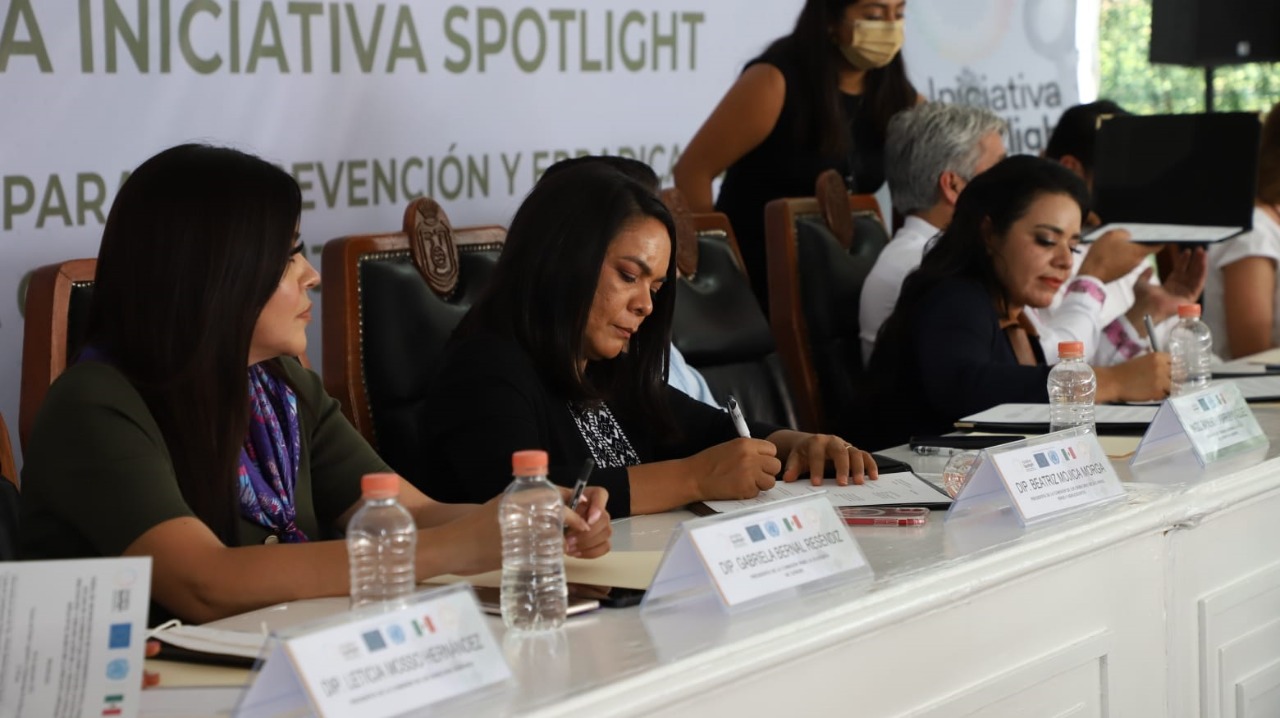 ONU y Congreso firman Memorándum a través de la Iniciativa Spotlight para proteger de violencia a las Mujeres y Niñas.