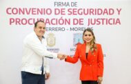 Firman Convenio Evelyn Salgado y Cuauhtémoc Blanco fortalecer Seguridad en Guerrero y Morelos.